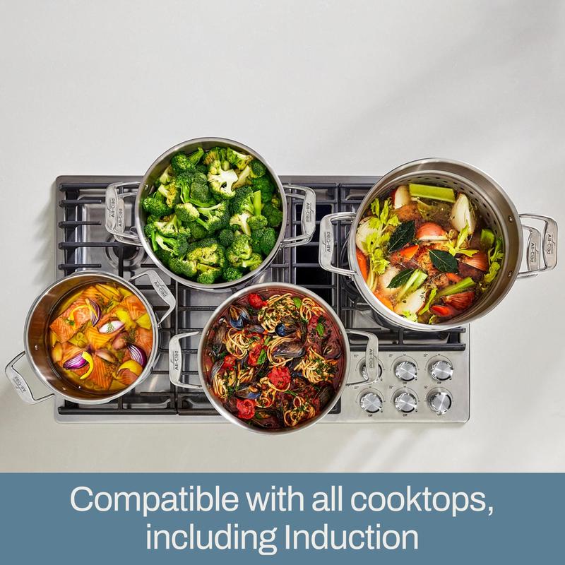 Stockpot All-Clad Simply Strain em aço inoxidável 16L com tampa